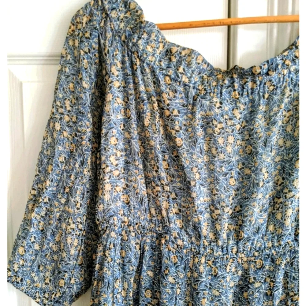 Anthropologe Dress Size 6 Peasant Off the Shoulder Midi Dress NWOT - Picture 9 of 12